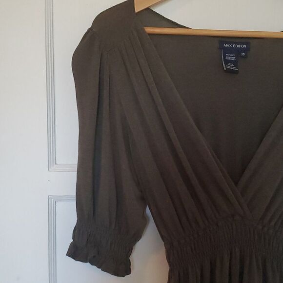 Max Edition Surplice Midi Dress Camo Green Size XS - Picture 4 of 7